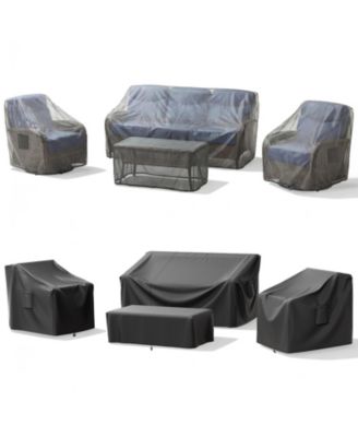 Outdoor Furniture Cover Waterproof, 4 Piece Patio Furniture Set Cover for Outside Couch, Lawn Chairs, Coffee Table,Windproof with Buckle Strap