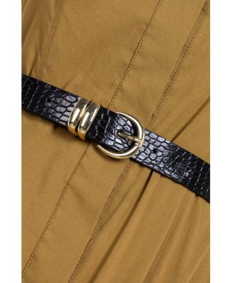 Women's Strapless Double Belted Midi Dress