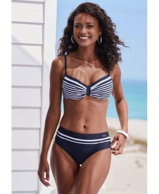 Women's Striped Underwire Bikini Swimsuit Top Bra Sizing