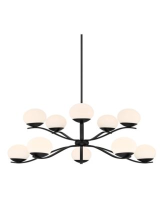 Corus Matte Chandelier 37 3/4" Wide Modern Tiered LED Glass 6-Light Fixture for Dining Room House