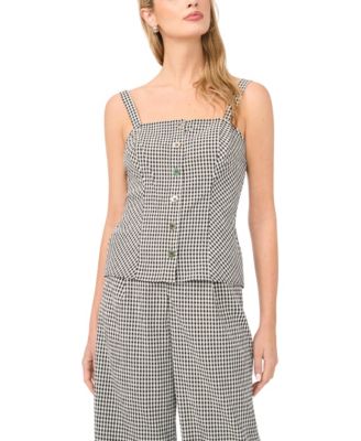 Women's Sleeveless Button-Front Tank Top