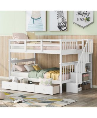 Full/Full Bunk Bed with Drawer and Storage