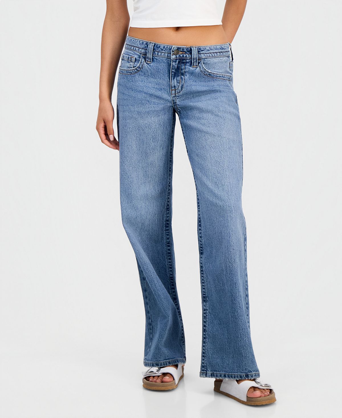 Celebrity Pink Juniors' Low-Rise Baggy Straight Jeans view 8 — MAYCSS fashion products