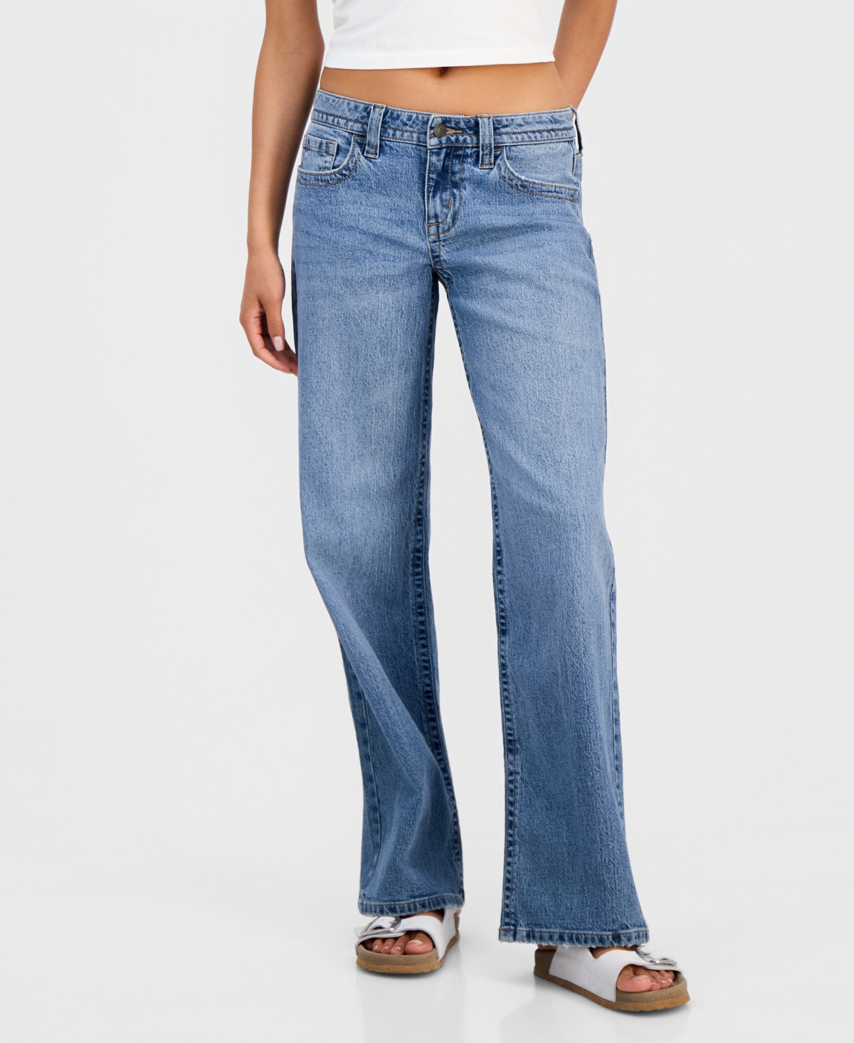 Celebrity Pink Juniors' Low-Rise Baggy Straight Jeans