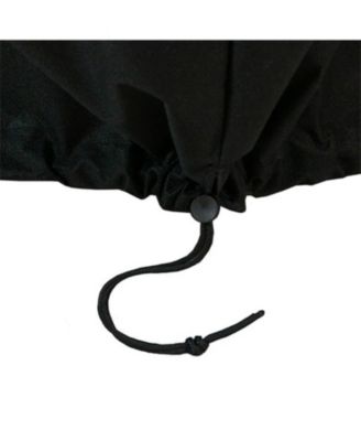 Outdoor Heavy-Duty Weather-Resistant PVC and 300D Polyester Round Fire Pit Cover with Drawstring and Toggle Closure