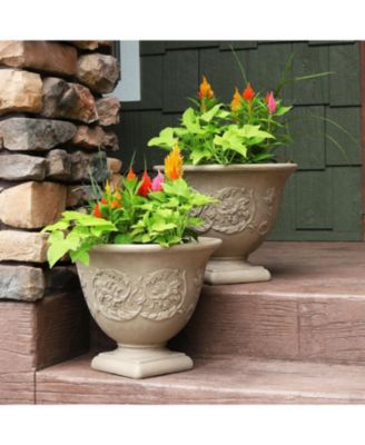Indoor/Outdoor Patio, Garden, or Porch Weather-Resistant Double-Walled Darcy Flower Pot Planter - 16"