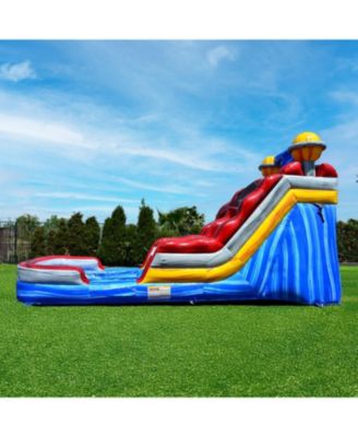 Astronaut Commercial Inflatable Grade Water Slide with Attached Splash Pool for Kids and Adults (with Blower), Outdoor Indoor, Wet Dry Use, Tall Inflatable