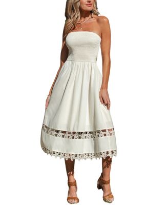 Women's Vanilla Cream Midi Beach Dress
