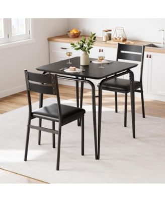 3-Piece 2-Person Vintage Square Dining Table Set