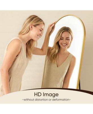 Full Length Mirror, 68"x26" Floor Mirror, Arch Floor Standing Mirror Freestanding Arch Full Body with Stand for Bedroom, Hanging Mounted for Living Room Cloakroom, Black