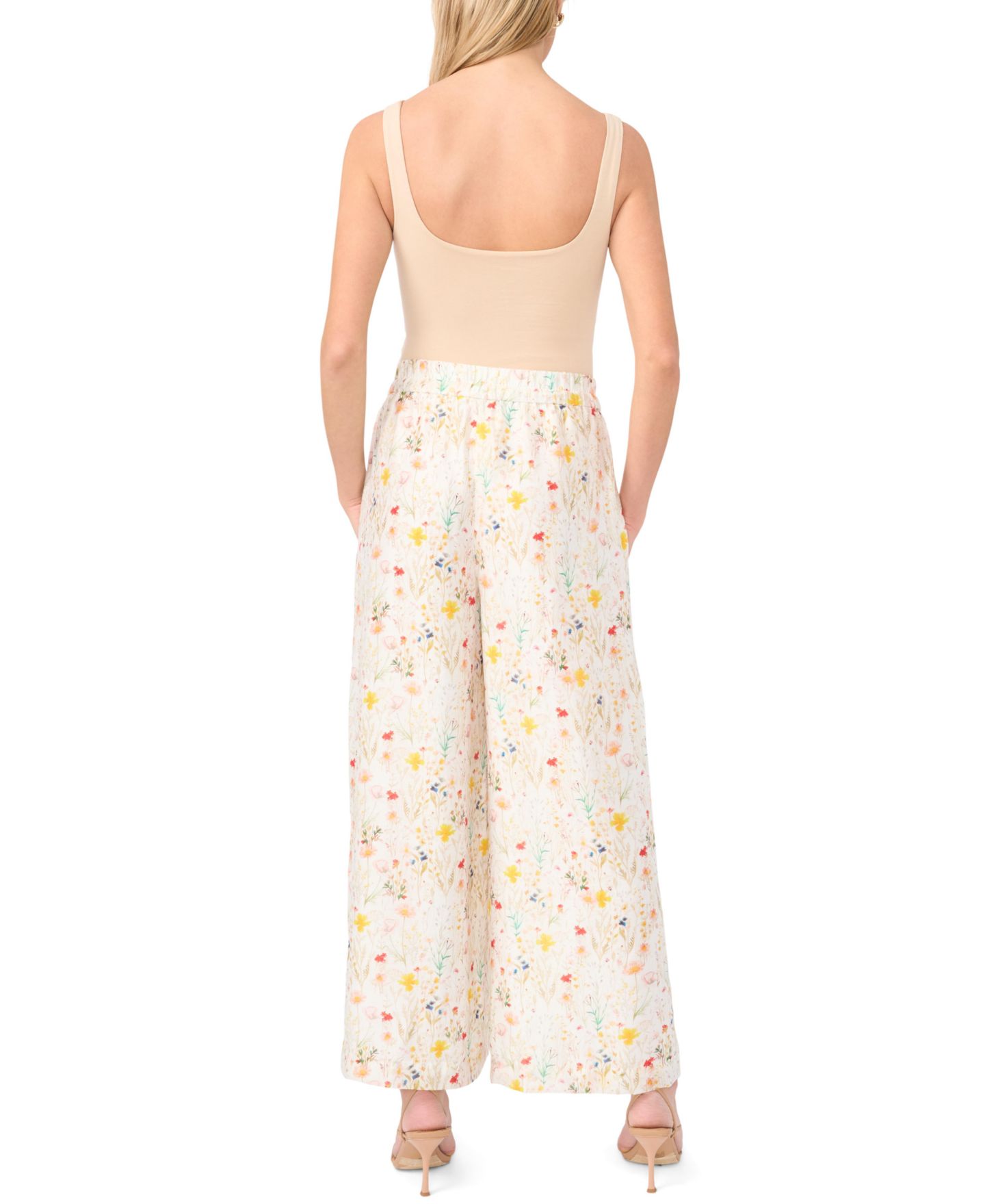 Женские брюки Vince Camuto Mid-Rise Wide-Leg Pull-On, цвет: Белый — фото 5