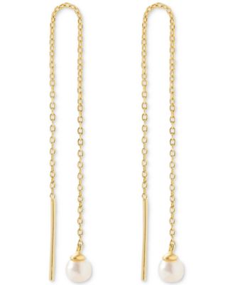 Abrielle Mother of Pearl Gold-Plated Threader Earrings