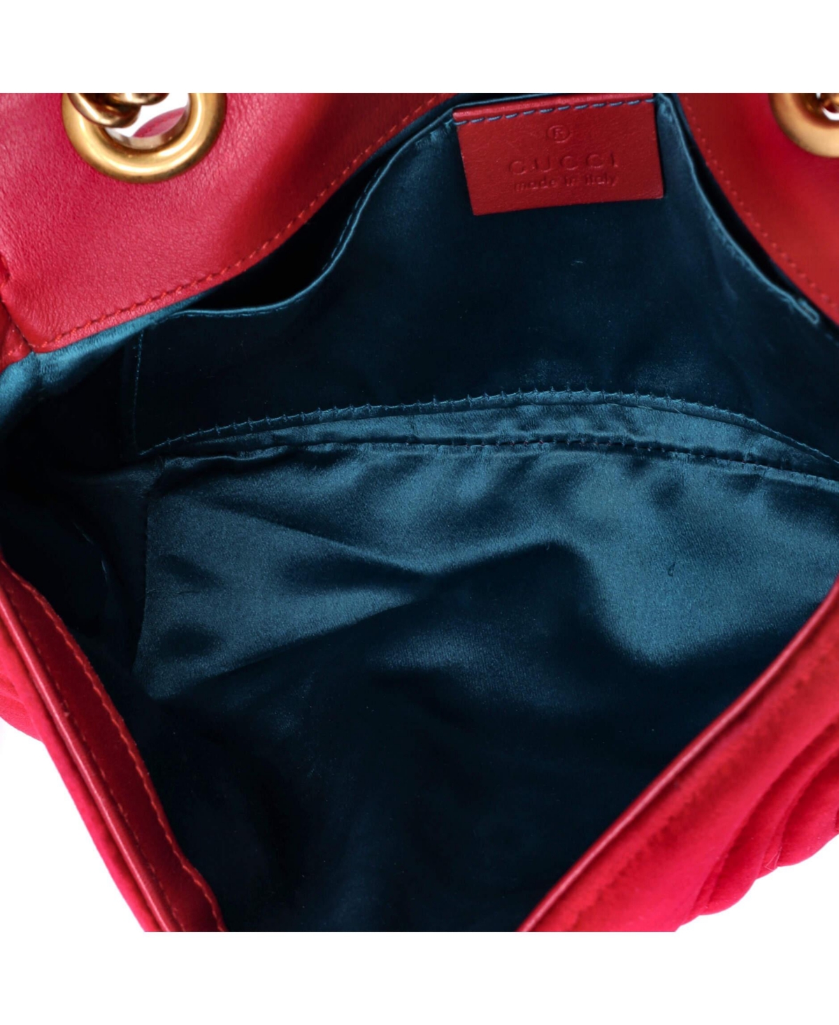 Pre-Owned Gucci Mini Gg Marmont Flap Bag Matelasse Velvet