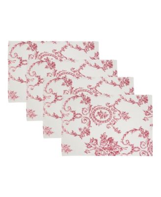 Floral Toile Linen Blend Placemats, Set of 4