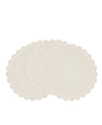 Scalloped Cotton Placemats, Set of 4