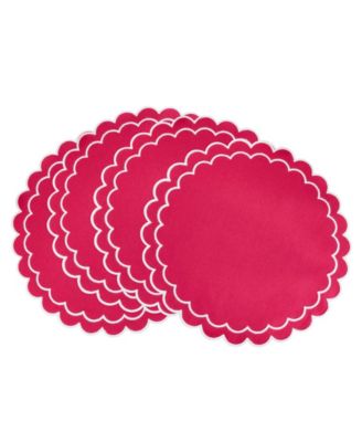 Scalloped Cotton Placemats, Set of 4
