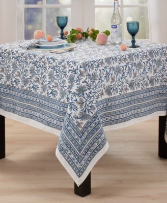 Floral Cotton Tablecloth, 70" x 70"