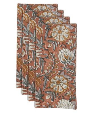 Botanical Cotton Decorative Napkins, Set of 4