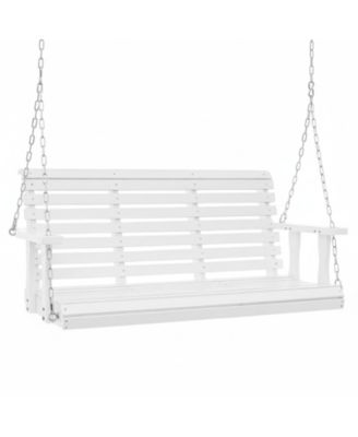 Wooden Porch Swing with Chains 880 lb Capacity