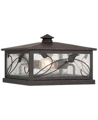French Garden Wide  Seeded Glass Pier Mount Light