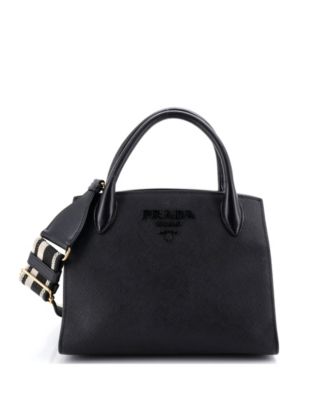 Small Monochrome Tote Saffiano with City Calf