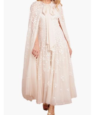 Women's Scatter Blossom Hooded Long Cape