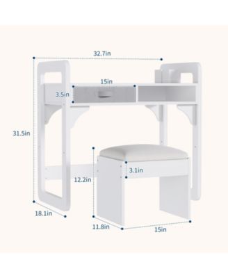Desk and Chair Set- Wooden Writing Table with Storage Drawers and Pen Holder-  Study Desk for Kids
