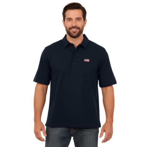 Мужское поло KingSize Men s Americana Polo Shirt, цвет: Чёрный