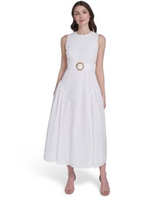 Women's Jewel Neck Midi Dress