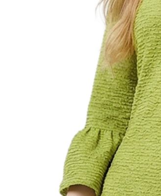 Petite 3/4 Sleeve Mother of Pearl Detail Dress