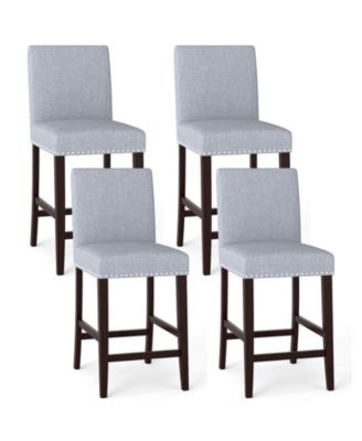 26'' Counter Height Chairs Set of 4 Barstools w/ Padded Seat and Backrest Footrest