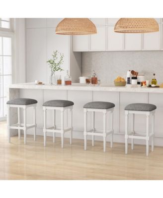 4PCS Upholstered 3-Height Bar Stool Versatile Kitchen Dining Stool