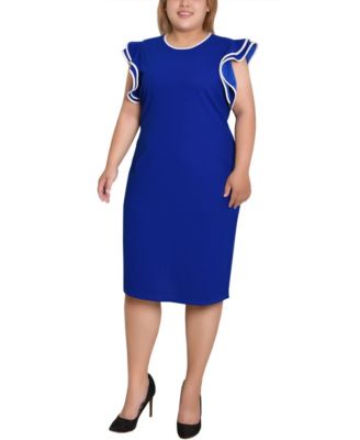 Plus Size Ruffle-Sleeve Dress