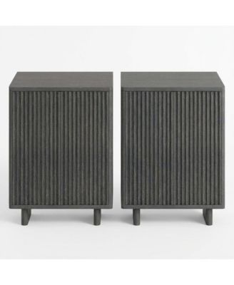 2 Piece 5 Tier Shoe Cabinet Set with Fluted Doors and Adjustable Shelves, Entryway Hallway Storage Organizer