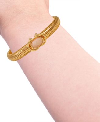 Gold-Tone Center Stone Stretch Bracelet