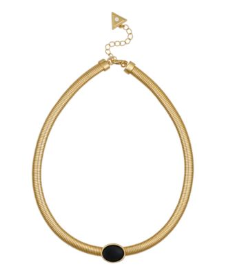 Black Cat Eye Gold-Tone Collar Necklace