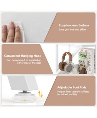 Space-Saving Computer Desk with Monitor Stand