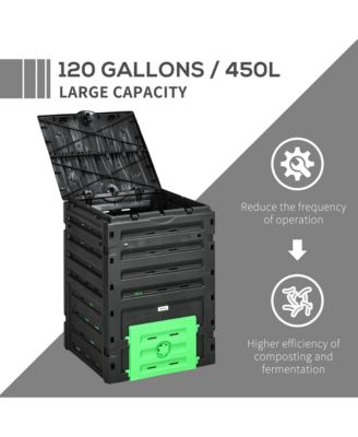 120 Gallon Compost Bin, Large Composter with 80 Vents,