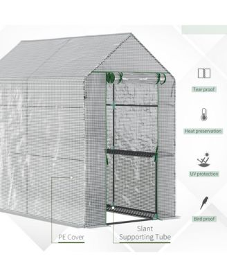 47" x 73" x 75" Walk-In Portable Garden house with Shelves,