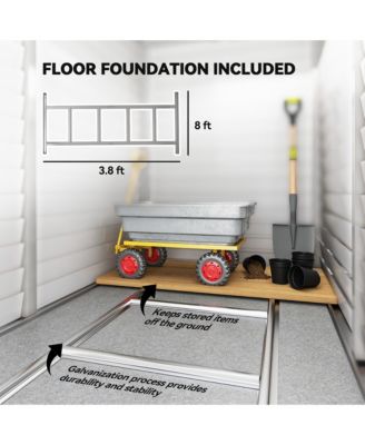 4.6' x 9' Metal Outdoor Storage Shed with Lockable Doors