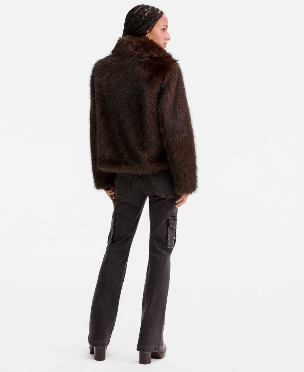 Sebby Women's Faux-Fur Collared Coat