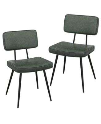 Upholstered Dining Chairs Set of 2 with Padded Backrest and Metal Legs