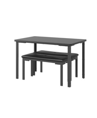 4-Person 3-Piece Dining Set with 2 Upholstered Benches