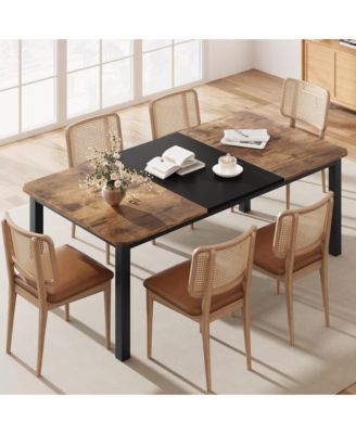 6-8 Person 78.7" Industrial Rectangular Dining Table