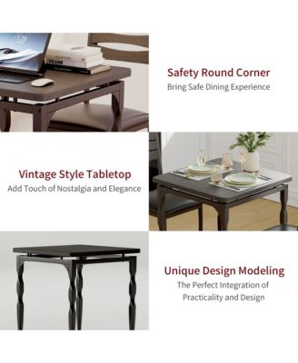 2-Person 3-Piece Compact Dining Table Set