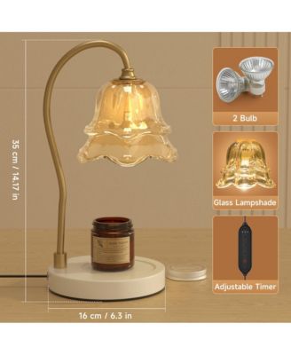 Dimmable Candle Warmer Lamp with Timer and 2 Bulbs for Home Decor
