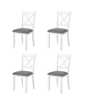 Wooden Dining Chairs Set of 4 with Padded Seat