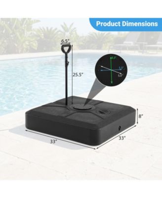 Cantilever Umbrella Base with Wheels, Retractable Pull Rod, 360degree(s) Rotation for Pool