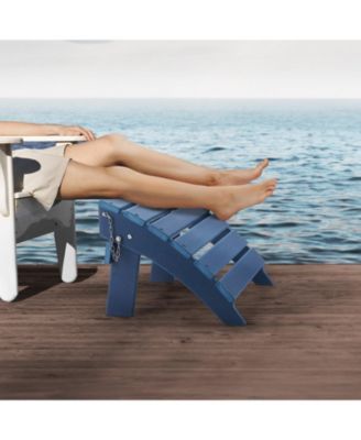 HDPE Folding Adirondack Ottoman Footrest, Weather-Resistant