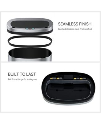 13 Gal./50 Liter Stainless Steel Oval Motion Sensor Trash Can for Kitchen